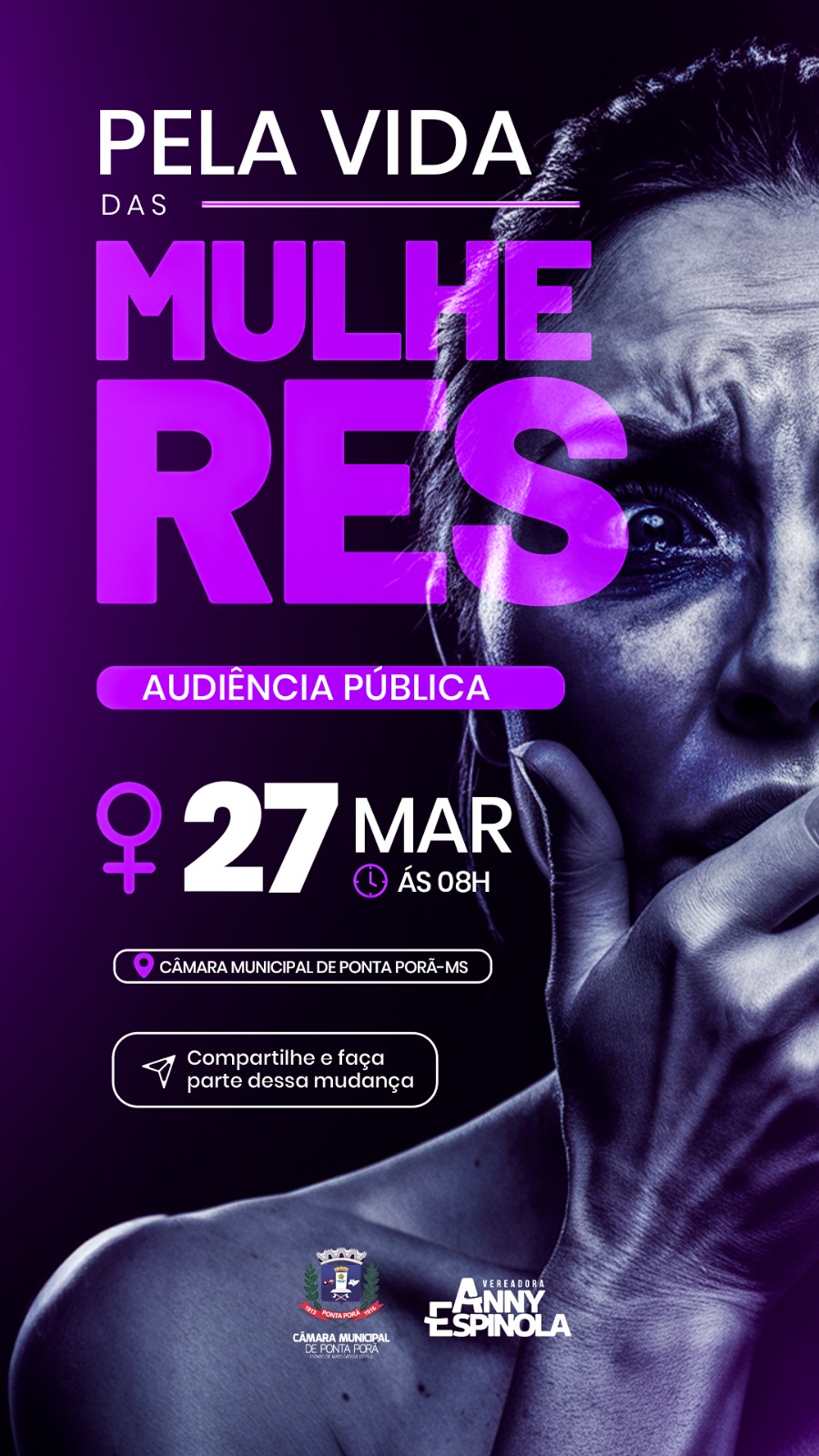Câmara de Ponta Porã sediará Audiência Pública para  debater enfrentamento à violência contra a mulher